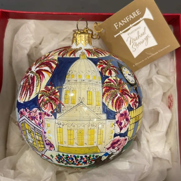 Landmark Creations Michael Storrings Oklahoma Centennial Painted Glass Ornament - Picture 3 of 8